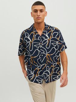 Camisa m/c con estampado floral bicolor Jack & Jones Night Sky
