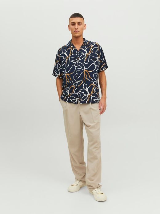 Camisa m/c con estampado floral bicolor Jack & Jones Night Sky