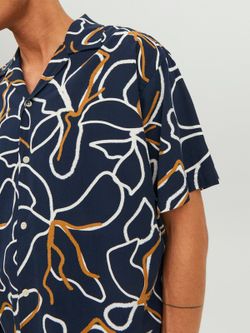 Camisa m/c con estampado floral bicolor Jack & Jones Night Sky