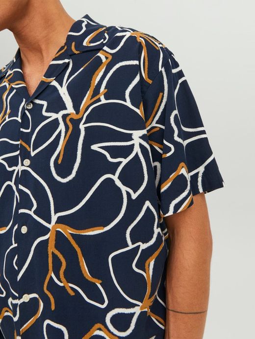 Camisa m/c con estampado floral bicolor Jack & Jones Night Sky