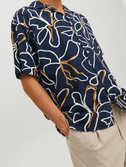 Camisa m/c con estampado floral bicolor Jack & Jones Night Sky
