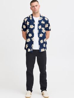 Camisa m/c con estampado floral grande Blend Of America Dress Blue