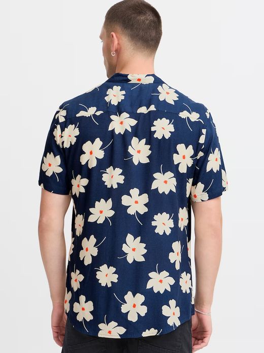 Camisa m/c con estampado floral grande Blend Of America Dress Blue
