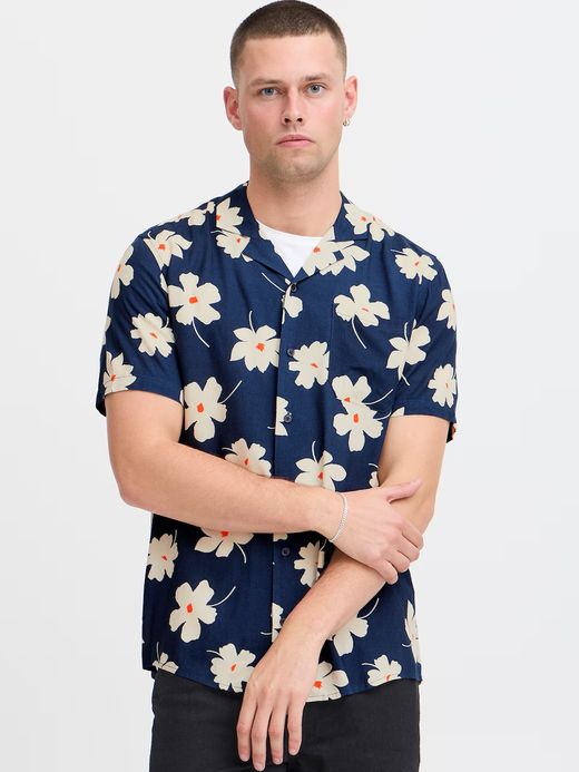 Camisa m/c con estampado floral grande Blend Of America Dress Blue