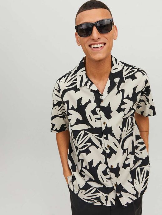 Camisa m/c con estampado floral Jack & Jones Moonbean