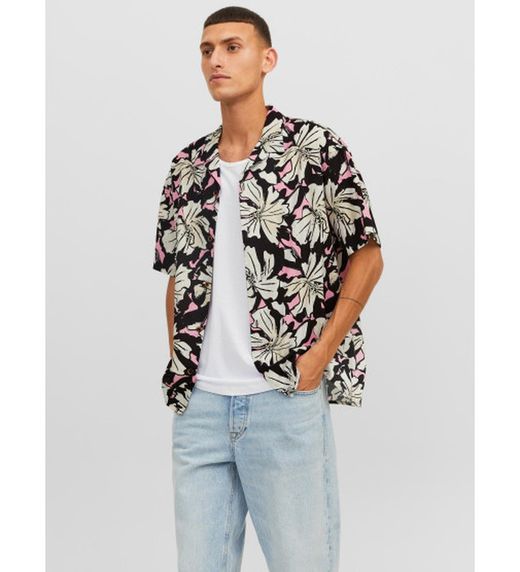 Camisa m/c con estampado floral Jack & Jones Pink