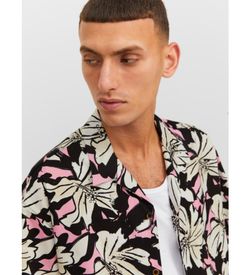Camisa m/c con estampado floral Jack & Jones Pink