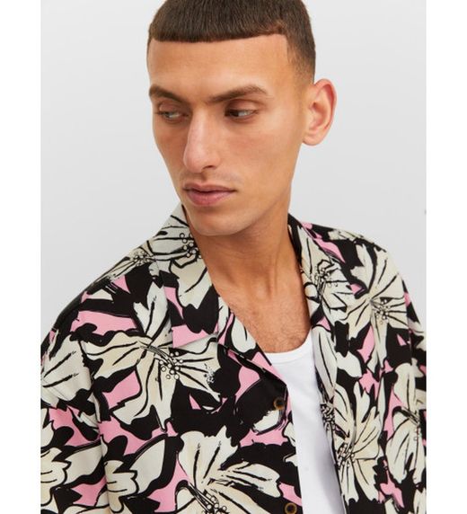 Camisa m/c con estampado floral Jack & Jones Pink
