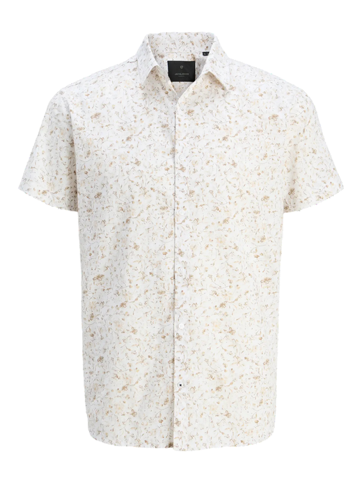 Camisa m/c con estampado floral pequeño Jack & Jones Cloud Dancer