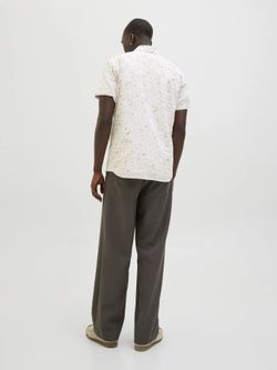 Camisa m/c con estampado floral pequeño Jack & Jones Cloud Dancer