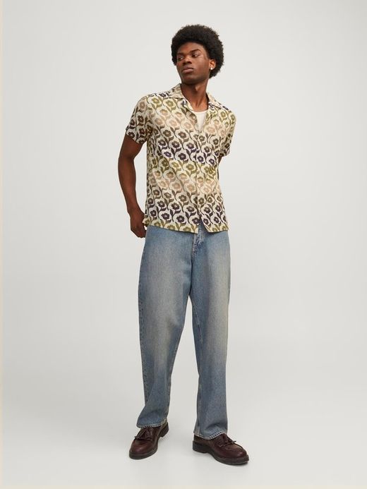 Camisa m/c con estampado floral tricolor Jack & Jones Crockery
