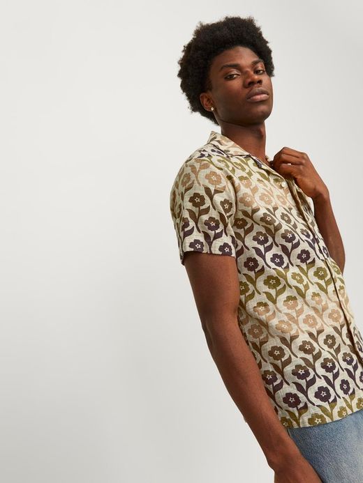 Camisa m/c con estampado floral tricolor Jack & Jones Crockery