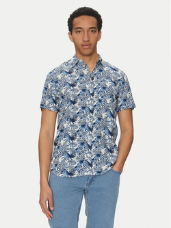 Camisa m/c con estampado hojas bicolor Blend Of America Dress Blue