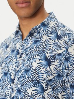 Camisa m/c con estampado hojas bicolor Blend Of America Dress Blue