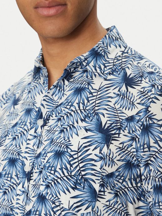 Camisa m/c con estampado hojas bicolor Blend Of America Dress Blue