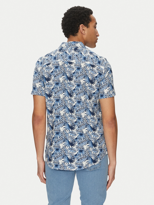 Camisa m/c con estampado hojas bicolor Blend Of America Dress Blue