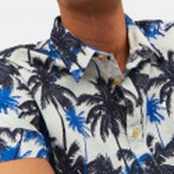 Camisa m/c con estampado palmeras Jack & Jones Nautical Blue
