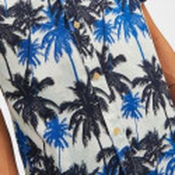 Camisa m/c con estampado palmeras Jack & Jones Nautical Blue