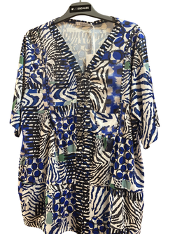 Camisa m/c con estampado tricolor Bagoraz Blue