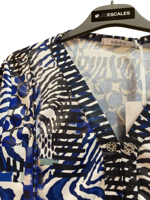 Camisa m/c con estampado tricolor Bagoraz Blue