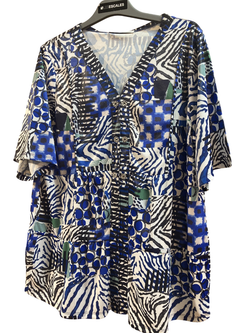 Camisa m/c con estampado tricolor Kalisson Azul