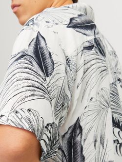 Camisa m/c con estampado tropicla Jack & Jones Cloud Dancer