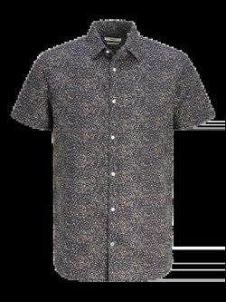 Camisa m/c con microestampado floral Jack & Jones Graphite