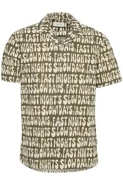 Camisa m/c con print Slow days Fast nights Blend Of America Olive Night