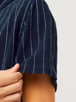 Camisa m/c con rayas finas discontinuas Jack & Jones Sky Captain