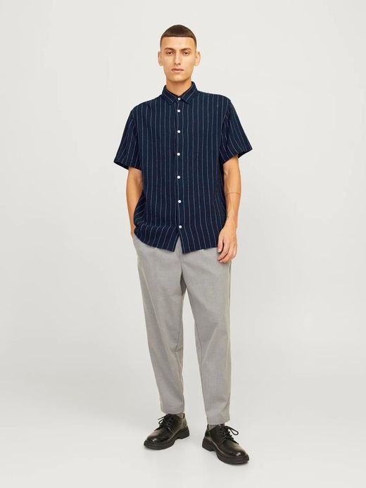 Camisa m/c con rayas finas discontinuas Jack & Jones Sky Captain