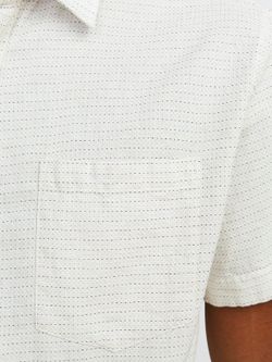 Camisa m/c con rayas micropuntos Jack & Jones Cloud Dancer