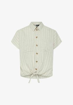 Camisa m/c con rayas y anunada Pieces Birch