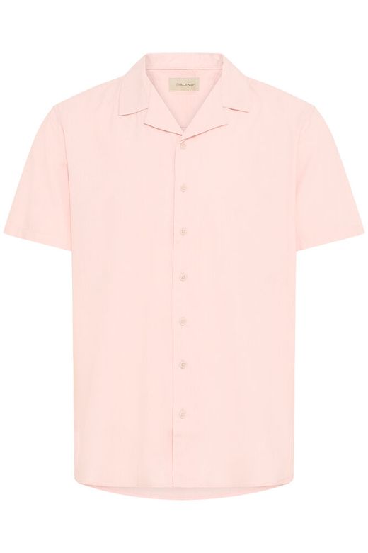 Camisa m/c de lino con cuello bowling Blend Of America Light Pink