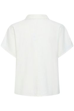 Camisa m/c de lino lisa B.Young Off White
