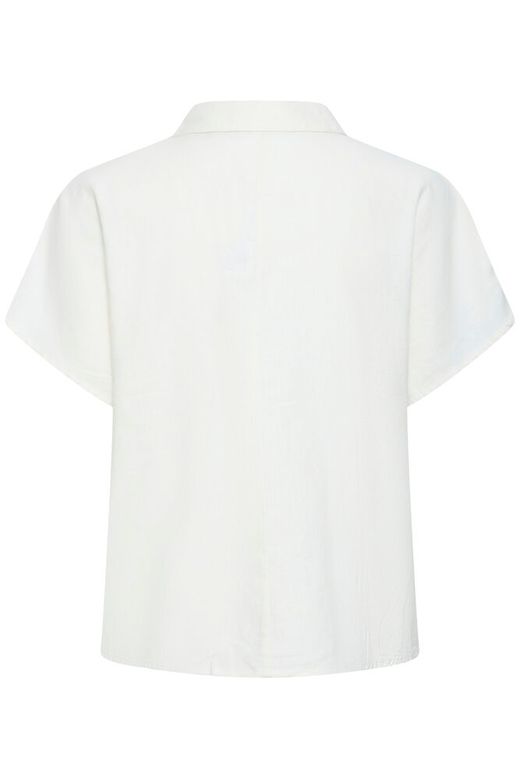 Camisa m/c de lino lisa B.Young Off White
