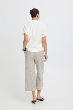 Camisa m/c de lino lisa B.Young Off White