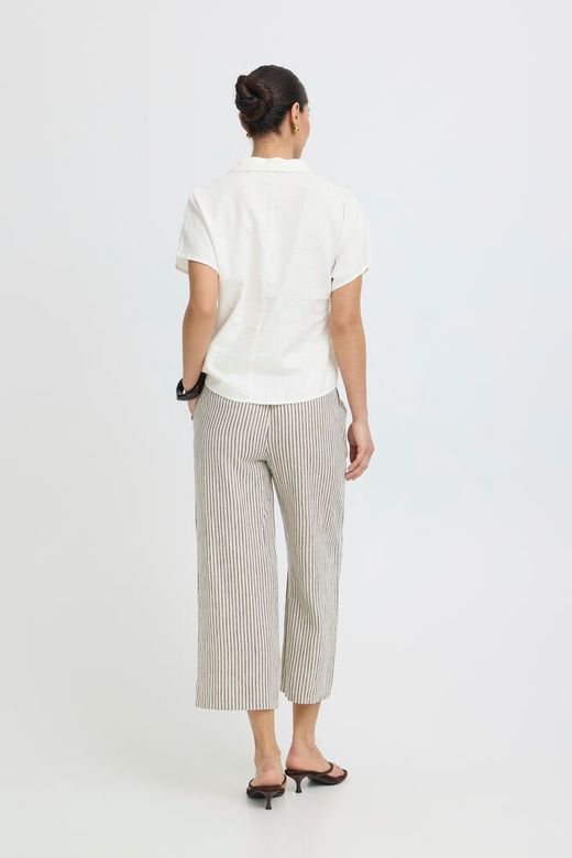 Camisa m/c de lino lisa B.Young Off White