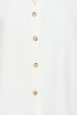 Camisa m/c de lino lisa B.Young Off White