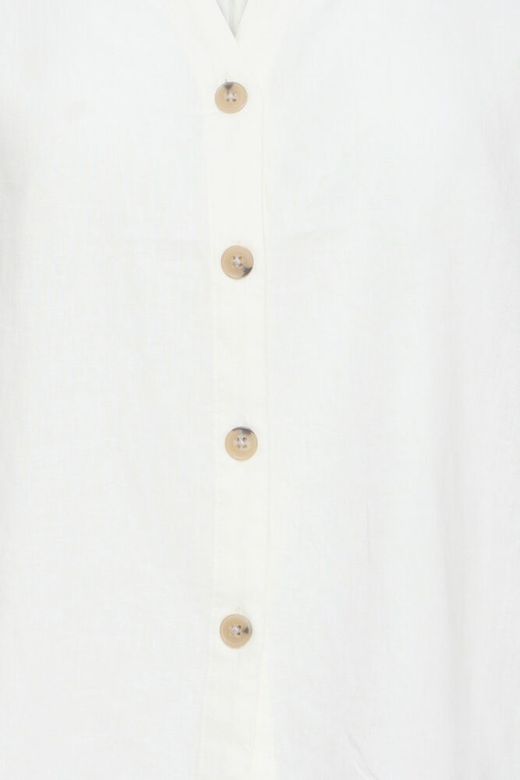 Camisa m/c de lino lisa B.Young Off White