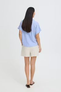 Camisa m/c de lino rayas B.Young Sky Blue