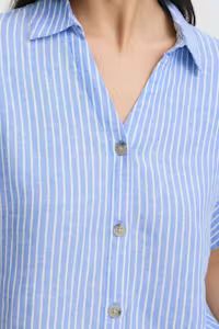 Camisa m/c de lino rayas B.Young Sky Blue