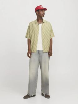 Camisa m/c oversize estampada monocolor Jack & Jones Cedar