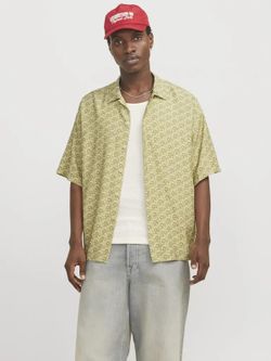 Camisa m/c oversize estampada monocolor Jack & Jones Cedar