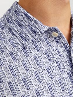 Camisa m/c oversize estampada monocolor Jack & Jones Ocean Turquoise