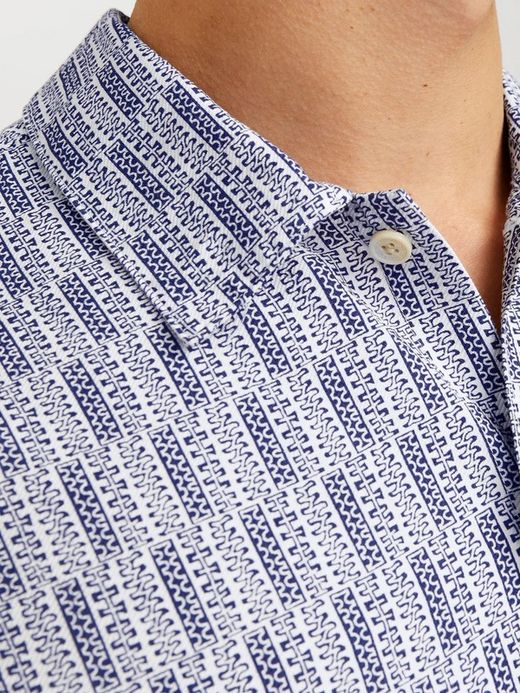 Camisa m/c oversize estampada monocolor Jack & Jones Ocean Turquoise