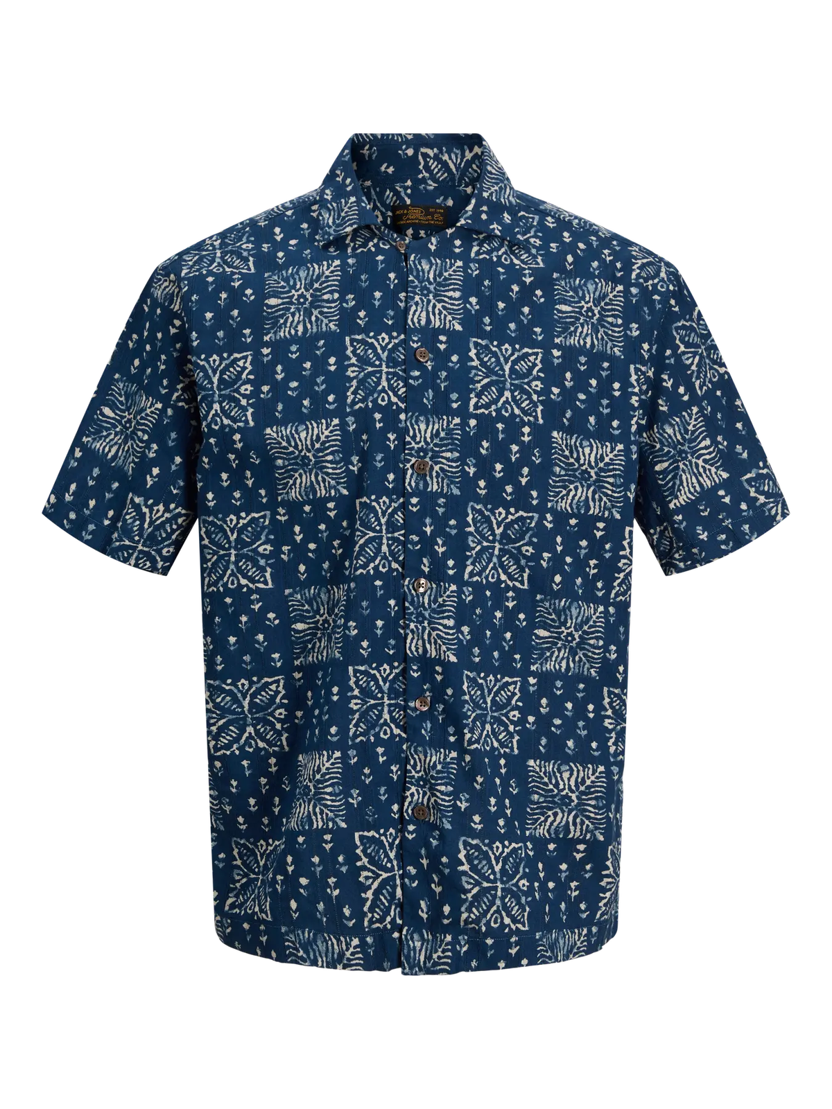 Camisa m/c resort con estampado floral monocolor Jack & Jones Sky Captain 4XL
