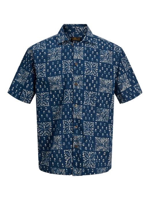 Camisa m/c resort con estampado floral monocolor Jack & Jones Sky Captain