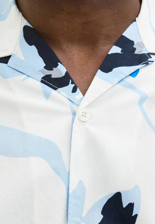 Camisa m/c resort con estampado flores grandes Jack & Jones Chambray Blue
