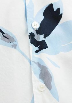 Camisa m/c resort con estampado flores grandes Jack & Jones Chambray Blue