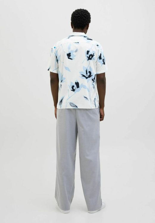 Camisa m/c resort con estampado flores grandes Jack & Jones Chambray Blue